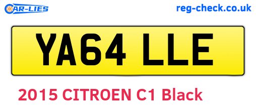 YA64LLE are the vehicle registration plates.