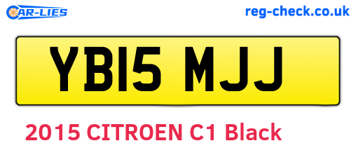 YB15MJJ are the vehicle registration plates.