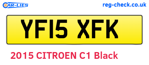 YF15XFK are the vehicle registration plates.