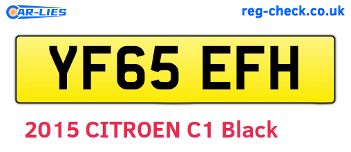 YF65EFH are the vehicle registration plates.