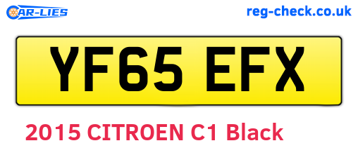 YF65EFX are the vehicle registration plates.