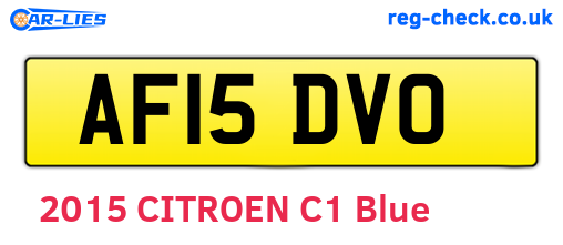 AF15DVO are the vehicle registration plates.