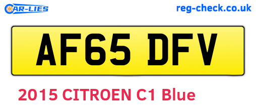 AF65DFV are the vehicle registration plates.