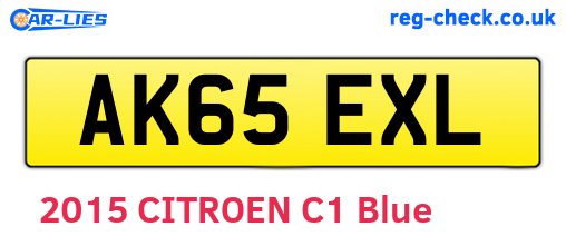 AK65EXL are the vehicle registration plates.