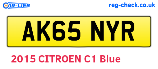 AK65NYR are the vehicle registration plates.
