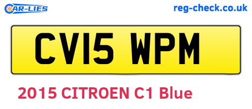 CV15WPM are the vehicle registration plates.