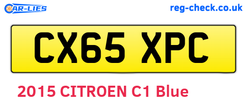 CX65XPC are the vehicle registration plates.