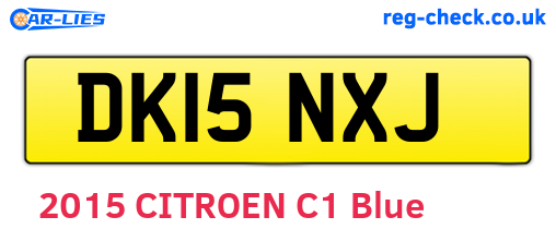 DK15NXJ are the vehicle registration plates.