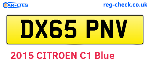 DX65PNV are the vehicle registration plates.
