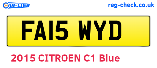 FA15WYD are the vehicle registration plates.