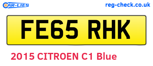 FE65RHK are the vehicle registration plates.