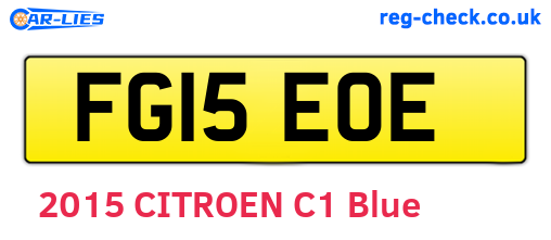 FG15EOE are the vehicle registration plates.