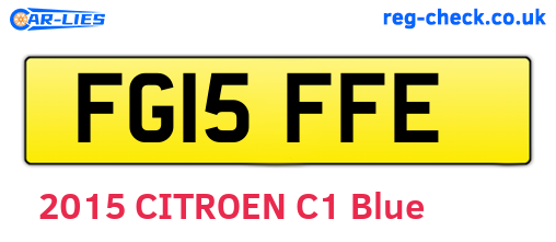 FG15FFE are the vehicle registration plates.