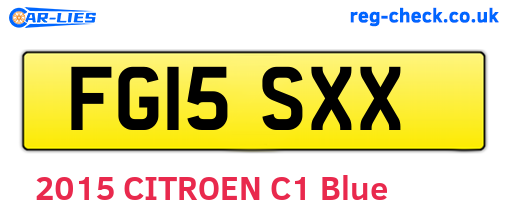 FG15SXX are the vehicle registration plates.