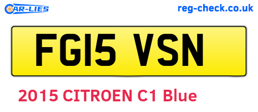 FG15VSN are the vehicle registration plates.