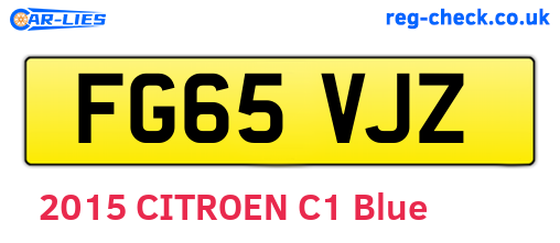 FG65VJZ are the vehicle registration plates.
