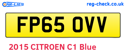 FP65OVV are the vehicle registration plates.