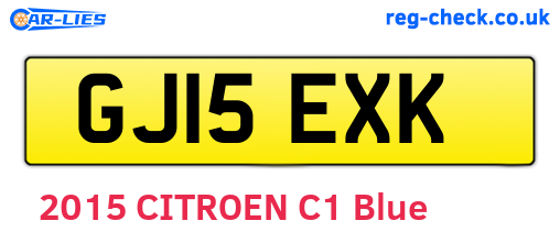 GJ15EXK are the vehicle registration plates.