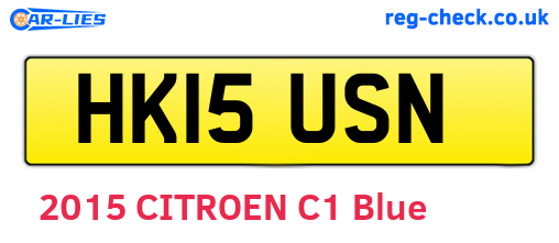 HK15USN are the vehicle registration plates.