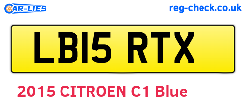 LB15RTX are the vehicle registration plates.