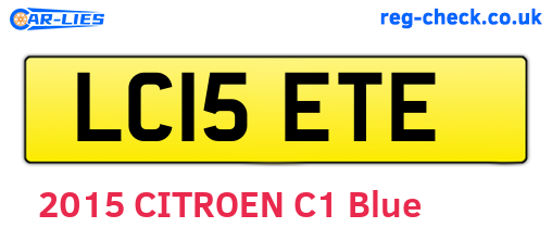 LC15ETE are the vehicle registration plates.