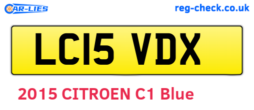 LC15VDX are the vehicle registration plates.