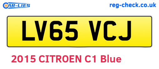 LV65VCJ are the vehicle registration plates.