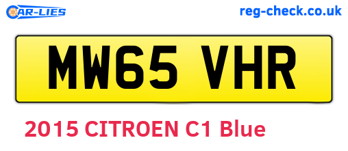 MW65VHR are the vehicle registration plates.