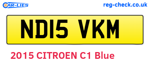 ND15VKM are the vehicle registration plates.