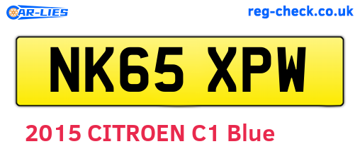 NK65XPW are the vehicle registration plates.