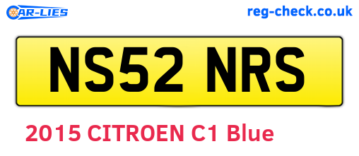 NS52NRS are the vehicle registration plates.