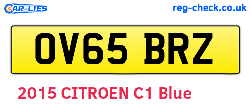 OV65BRZ are the vehicle registration plates.