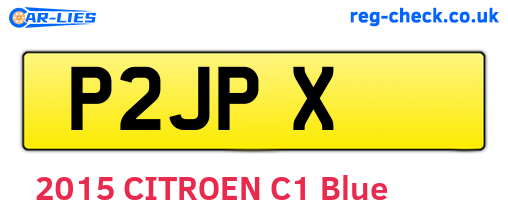 P2JPX are the vehicle registration plates.