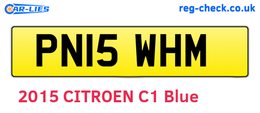 PN15WHM are the vehicle registration plates.