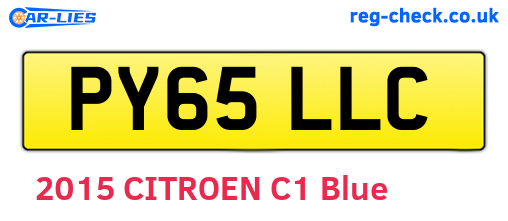 PY65LLC are the vehicle registration plates.