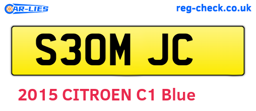 S30MJC are the vehicle registration plates.