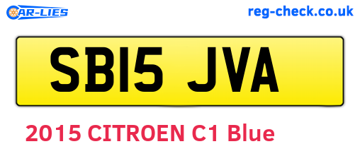 SB15JVA are the vehicle registration plates.