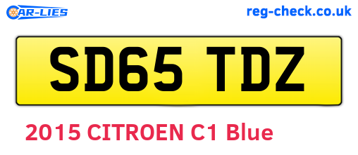 SD65TDZ are the vehicle registration plates.