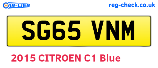 SG65VNM are the vehicle registration plates.