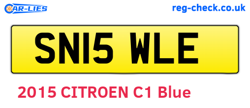 SN15WLE are the vehicle registration plates.