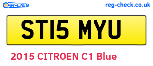 ST15MYU are the vehicle registration plates.