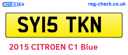 SY15TKN are the vehicle registration plates.