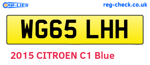 WG65LHH are the vehicle registration plates.