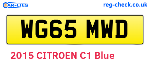 WG65MWD are the vehicle registration plates.
