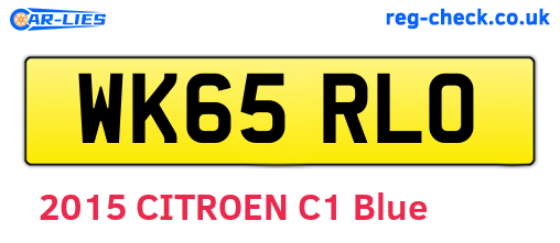 WK65RLO are the vehicle registration plates.
