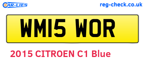 WM15WOR are the vehicle registration plates.
