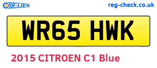 WR65HWK are the vehicle registration plates.