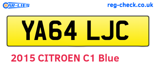 YA64LJC are the vehicle registration plates.