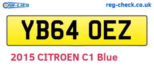 YB64OEZ are the vehicle registration plates.