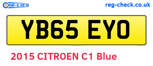 YB65EYO are the vehicle registration plates.
